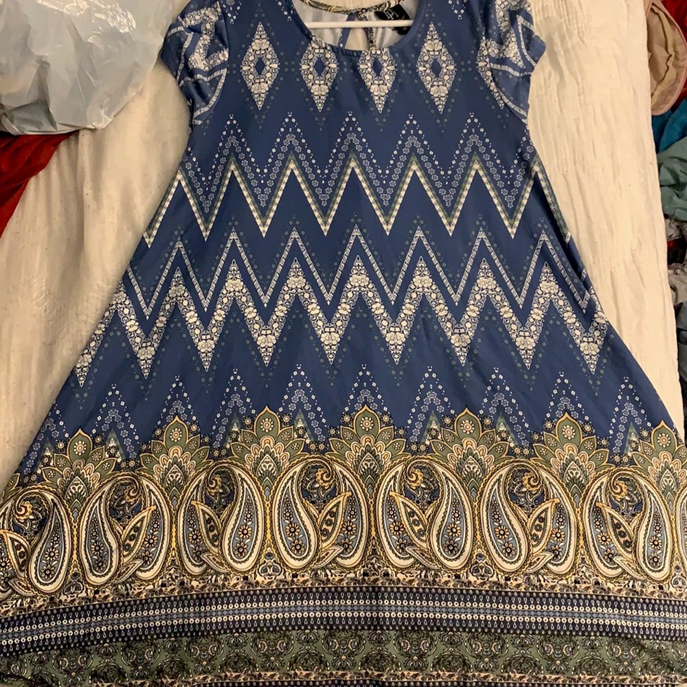 A fun patterned short dress